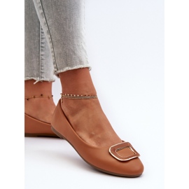 Bailarinas Enicoria Ecopiel Camel con decoración marrón 5