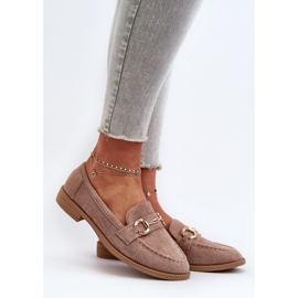 Mocasines De Mujer Tacón Plano Con Decoración, Aviole Beige Oscuro 2 Mocasines De Mujer Tacón Plano Con Decoración, Aviole Beige Oscuro 2