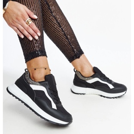 Deportivas negras con plataforma y purpurina Evelia negro 2