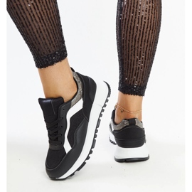 Deportivas negras con plataforma y purpurina Evelia negro 3