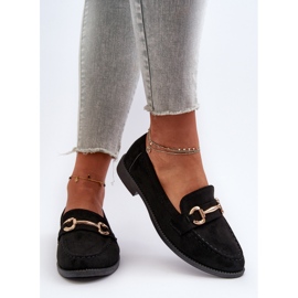 Mocasines De Mujer Tacón Plano Con Decoración, Negro Aviole 6
