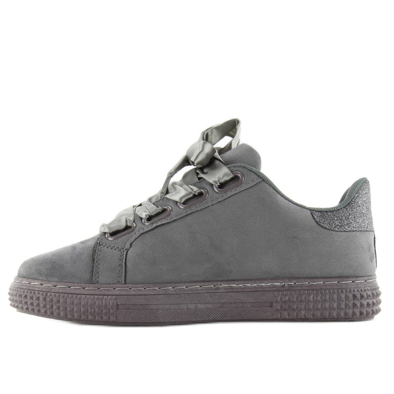 Deportivas satinadas 16-535 Cordones grises 1