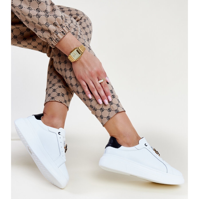 Zapatillas Vinceza de piel blanca. blanco 1