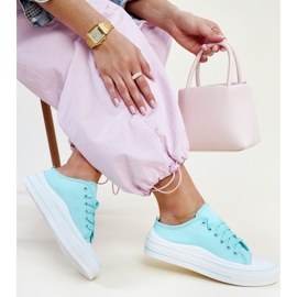 Zapatillas con plataforma Fiori en color menta azul 1
