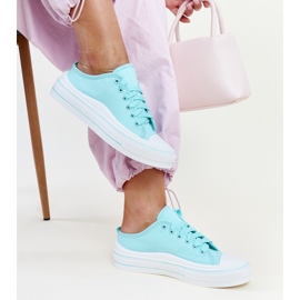 Zapatillas con plataforma Fiori en color menta azul 2