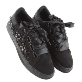 Deportivas satinadas 16-535 Cordones negros 1