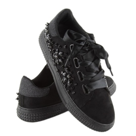 Deportivas satinadas 16-535 Cordones negros 2