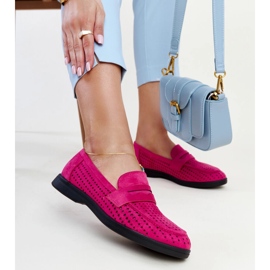 Mocasines de ante rosa oscuro de Vinceza rosado 1