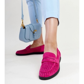 Mocasines de ante rosa oscuro de Vinceza rosado 2