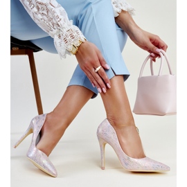 Tacones metalizados rosa con aplicación de piel Serranillos rosado 1 Tacones metalizados rosa con aplicación de piel Serranillos rosado 1