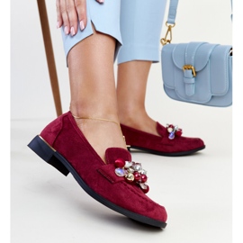 Mocasines burdeos con adornos Dahera rojo 1 Mocasines burdeos con adornos Dahera rojo 1