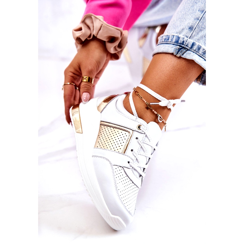 S.Barski Deportivas Mujer Piel Con Cuña Blanco Larson 5