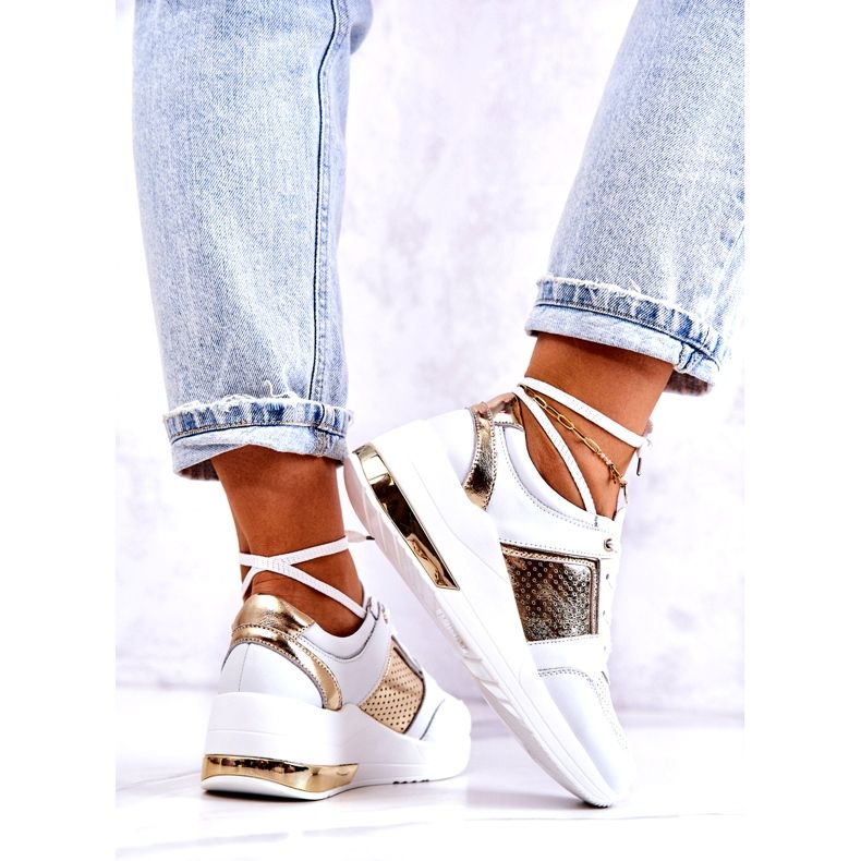 S.Barski Deportivas Mujer Piel Con Cuña Blanco Larson 4