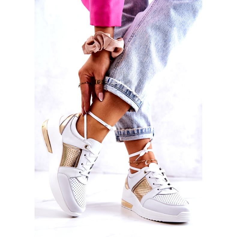 S.Barski Deportivas Mujer Piel Con Cuña Blanco Larson 2