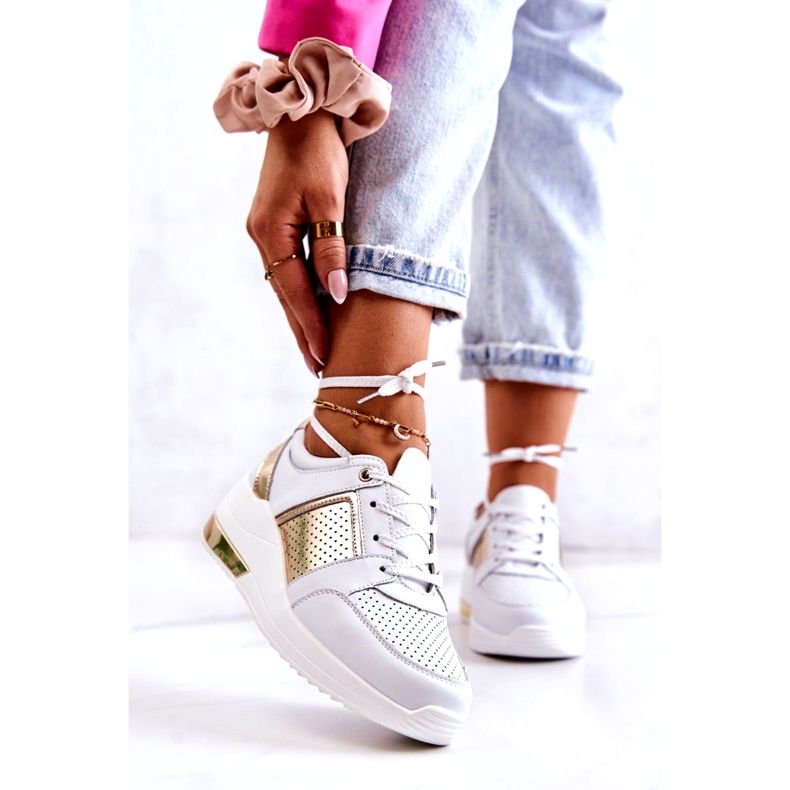 S.Barski Deportivas Mujer Piel Con Cuña Blanco Larson 1