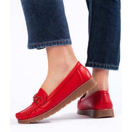 Mocasines rojos de mujer cómodos 2 Mocasines rojos de mujer cómodos 2