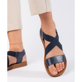 Sandalias slip-on de mujer azules 2