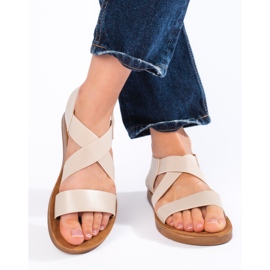 Sandalias slip-on beige para mujer 2