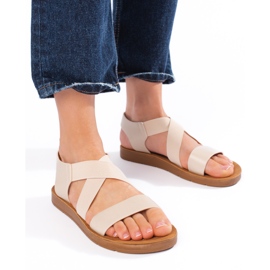 Sandalias slip-on beige para mujer 3