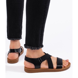 Sandalias negras sin cordones para mujer negro 3