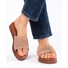 Chanclas de plataforma mujer rosa rosado 1