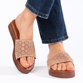 Chanclas de plataforma mujer rosa rosado 2