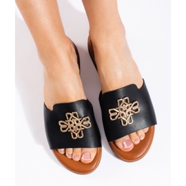 Chanclas negras de mujer con estilo. negro 4