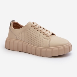 Zapatillas de mujer de piel con plataforma Eselmarie beige 1 Zapatillas de mujer de piel con plataforma Eselmarie beige 1