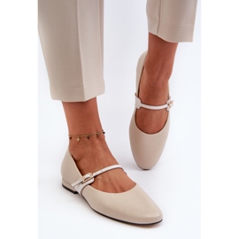 Bailarinas Planas Mujer Piel Laura Messi 2774 Beige 4