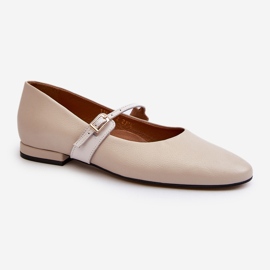 Bailarinas Planas Mujer Piel Laura Messi 2774 Beige 1