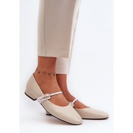Bailarinas Planas Mujer Piel Laura Messi 2774 Beige 2