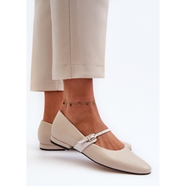 Bailarinas Planas Mujer Piel Laura Messi 2774 Beige 6