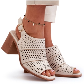 Sandalias Caladas de Tacón Alto Sergio Leone SK565 Beige Claro 8