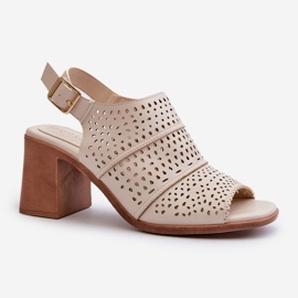 Sandalias Caladas de Tacón Alto Sergio Leone SK565 Beige Claro 1