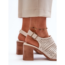 Sandalias Caladas de Tacón Alto Sergio Leone SK565 Beige Claro 6