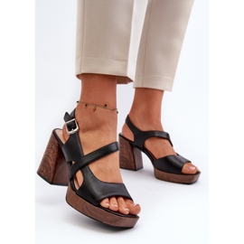 Sandalias de Mujer con Tacón Alto Sergio Leone SK577 Negro 3