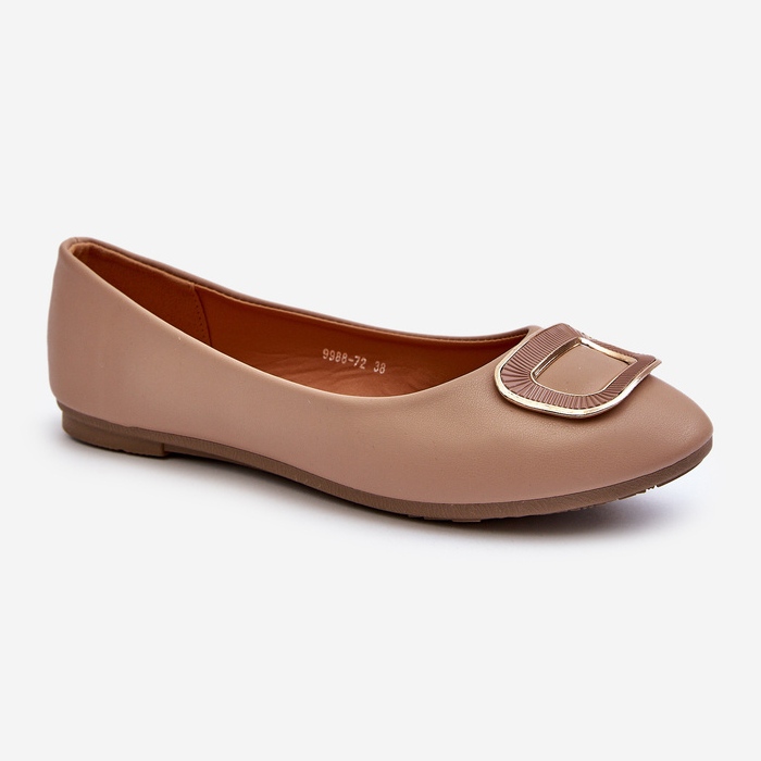 Bailarinas Con Adorno En Ecopiel Beige Oscuro Enicoria 1