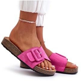 Chanclas de Mujer Con Hebilla Ante Ecológico Fucsia Laeltia rosado 10