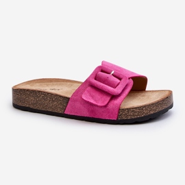 Chanclas de Mujer Con Hebilla Ante Ecológico Fucsia Laeltia rosa 2