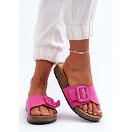 Chanclas de Mujer Con Hebilla Ante Ecológico Fucsia Laeltia rosado 7