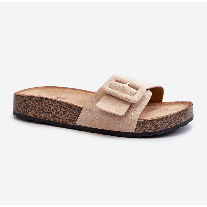 Chanclas de Mujer Con Hebilla Ante Ecológico Beige Laeltia 2