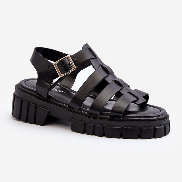 Sandalias Romanas Mujer Negro Rosarose 1
