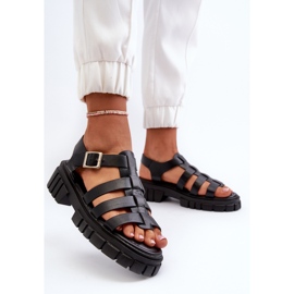 Sandalias Romanas Mujer Negro Rosarose 3