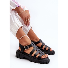 Sandalias Romanas Mujer Negro Rosarose 7
