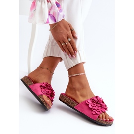 Chanclas de Mujer con Plataforma de Corcho confeccionadas en Ante Ecológico Fucsia Jaihini rosado 7