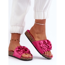 Chanclas de Mujer con Plataforma de Corcho confeccionadas en Ante Ecológico Fucsia Jaihini rosado 6