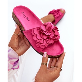 Chanclas de Mujer con Plataforma de Corcho confeccionadas en Ante Ecológico Fucsia Jaihini rosado 8