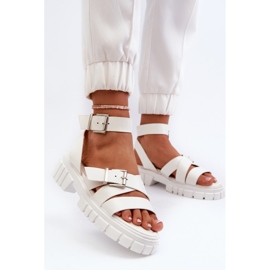 Sandalias Mujer Con Tiras Piel Ecológica Blanco Eladira 3