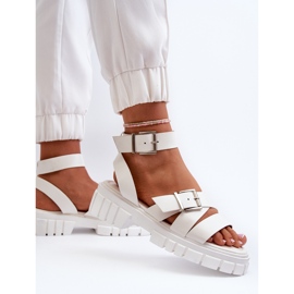 Sandalias Mujer Con Tiras Piel Ecológica Blanco Eladira 5