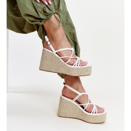 Sandalias cuña Mara blanca blanco 2 Sandalias cuña Mara blanca blanco 2